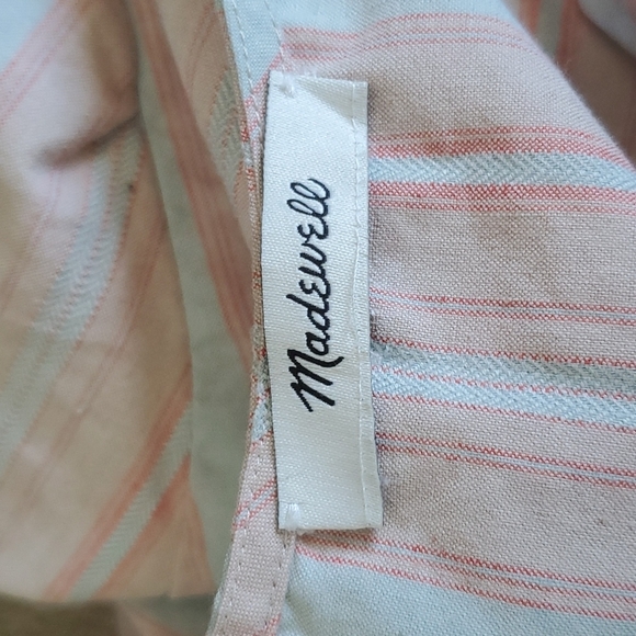 Madewell Striped Puff-Sleeve Tapered Jumpsuit Size 14 L1870 - Picture 7 of 10